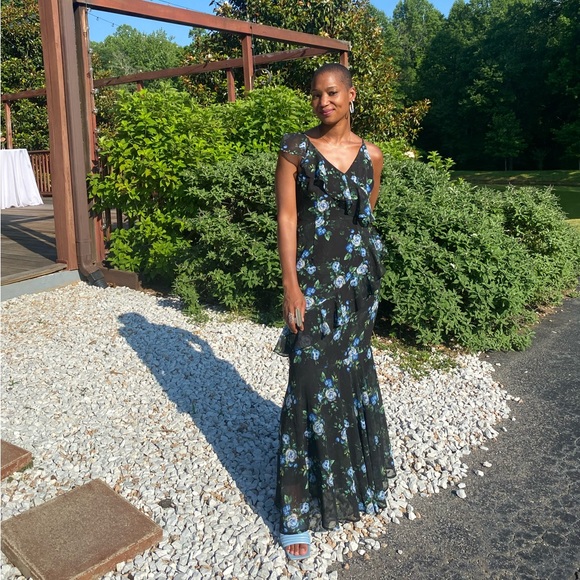 Yumi Kim Floral Maxi dress in black and blue - Picture 1 of 5